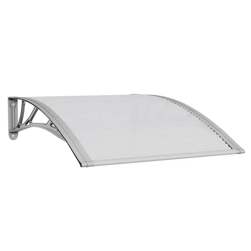 Door Canopy Grey and Transparent 100x75 cm Polycarbonate