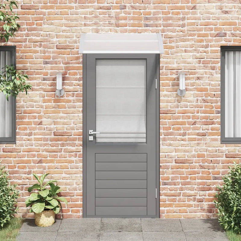 Door Canopy Grey and Transparent 100x75 cm Polycarbonate