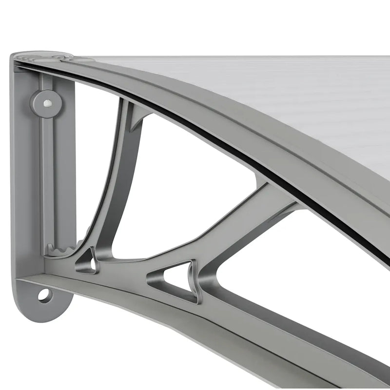 Door Canopy Grey and Transparent 100x75 cm Polycarbonate