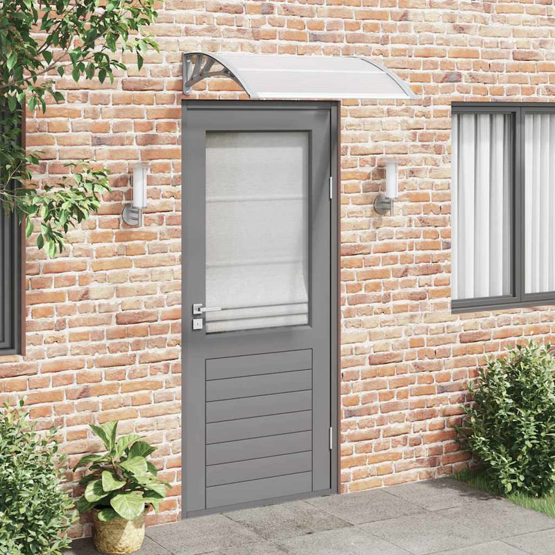 vidaXL Door Canopy Grey and Transparent 100x75 cm Polycarbonate
