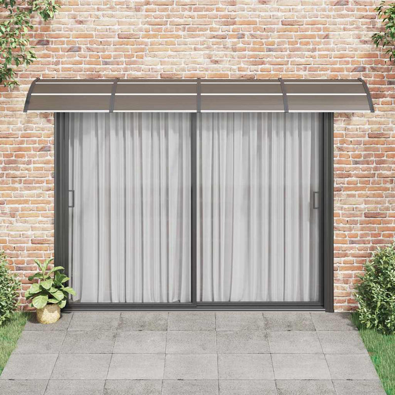 vidaXL Door Canopy Black and Transparent 350x75 cm Polycarbonate