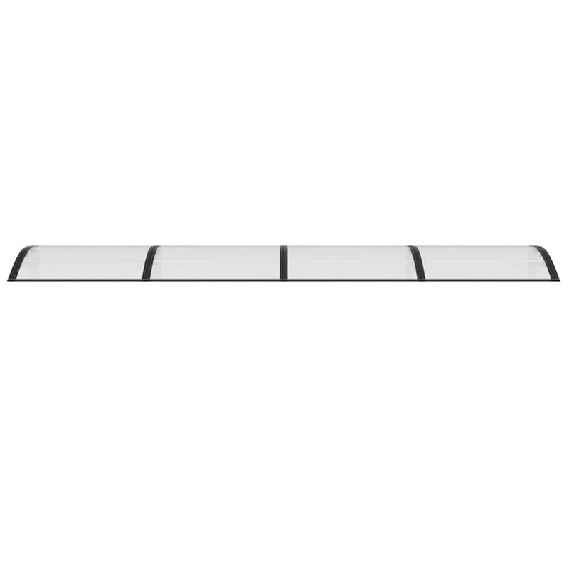 vidaXL Door Canopy Black and Transparent 350x75 cm Polycarbonate