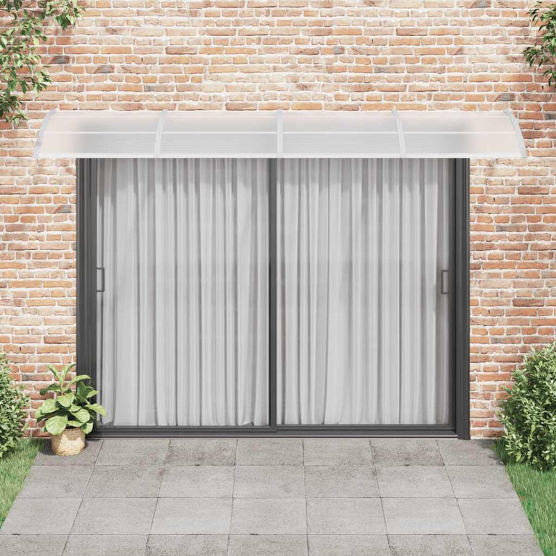 vidaXL Door Canopy Grey and Transparent 350x75 cm Polycarbonate