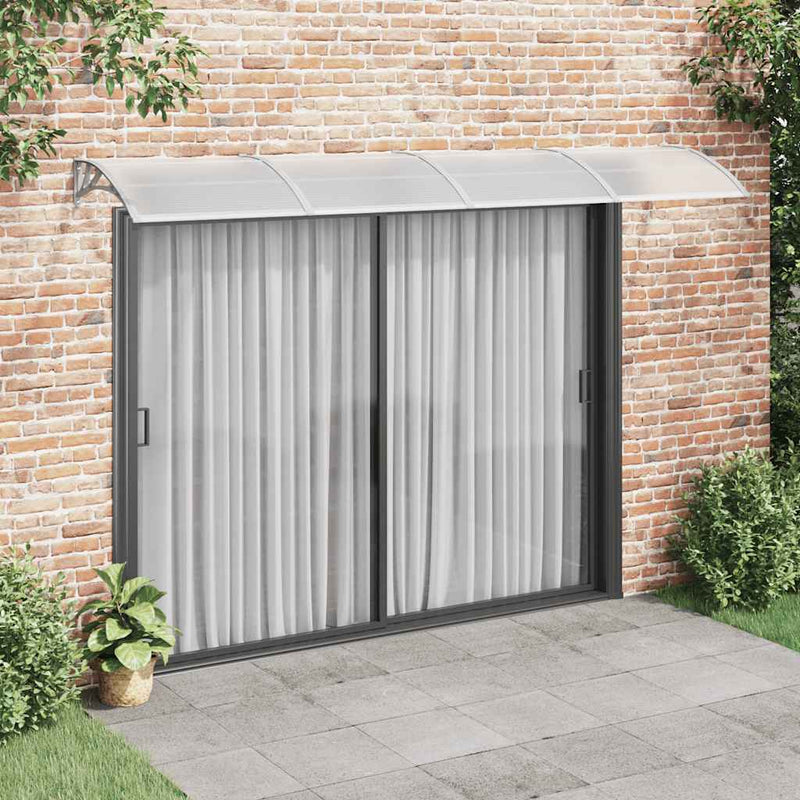 vidaXL Door Canopy Grey and Transparent 350x75 cm Polycarbonate