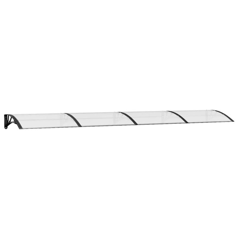 vidaXL Door Canopy Black and Transparent 400x75 cm Polycarbonate