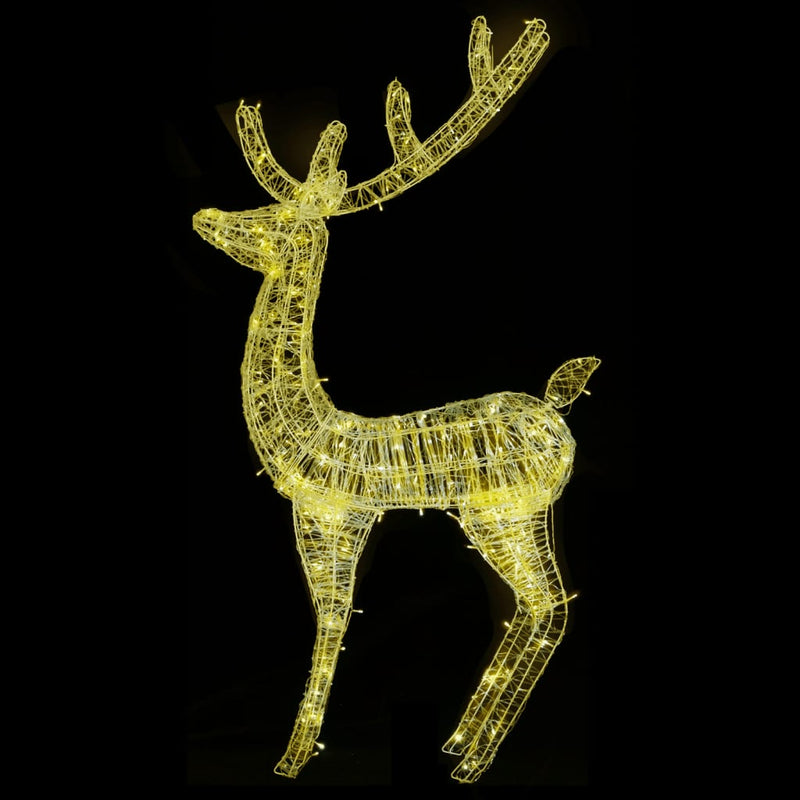 vidaXL XXL Acrylic Christmas Reindeers 250 LED 3 pcs 180 cm Warm White