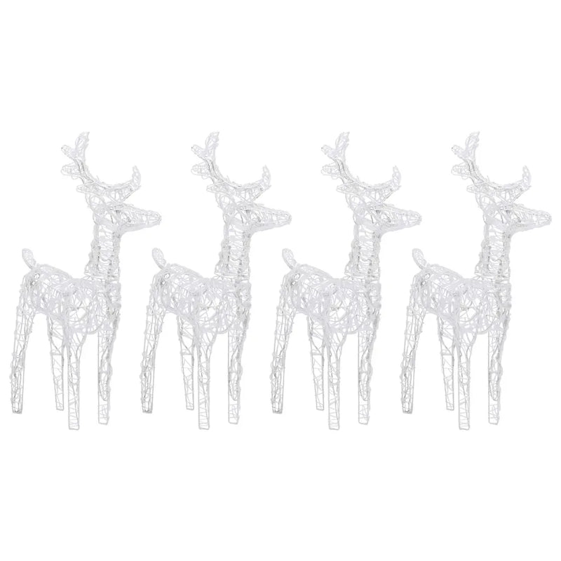 Christmas Reindeers 4 pcs Warm White 160 LEDs Acrylic