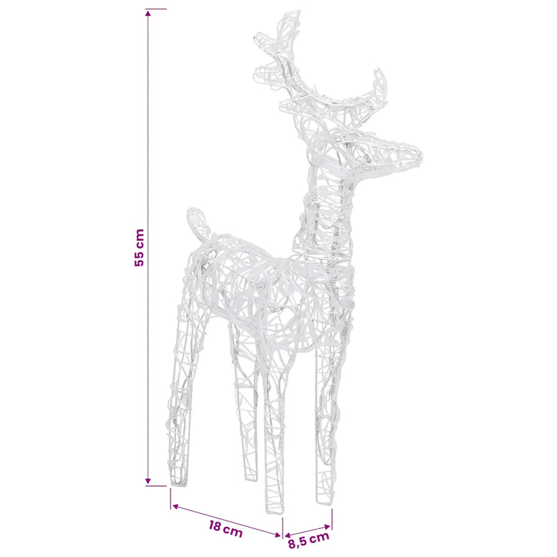 Christmas Reindeers 4 pcs Warm White 160 LEDs Acrylic