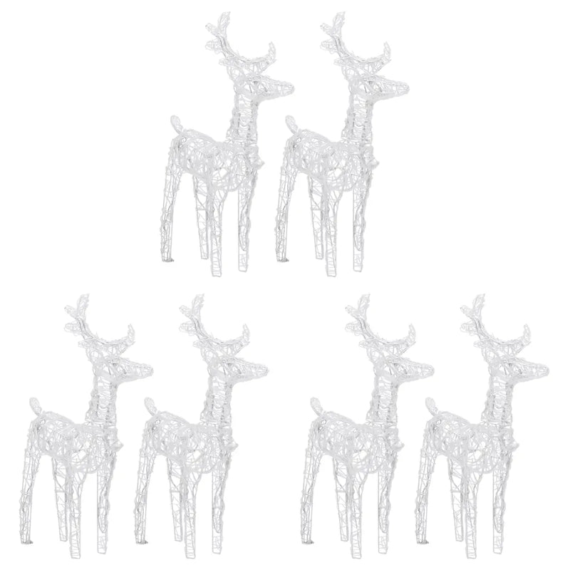 Christmas Reindeers 6 pcs Cold White 240 LEDs Acrylic