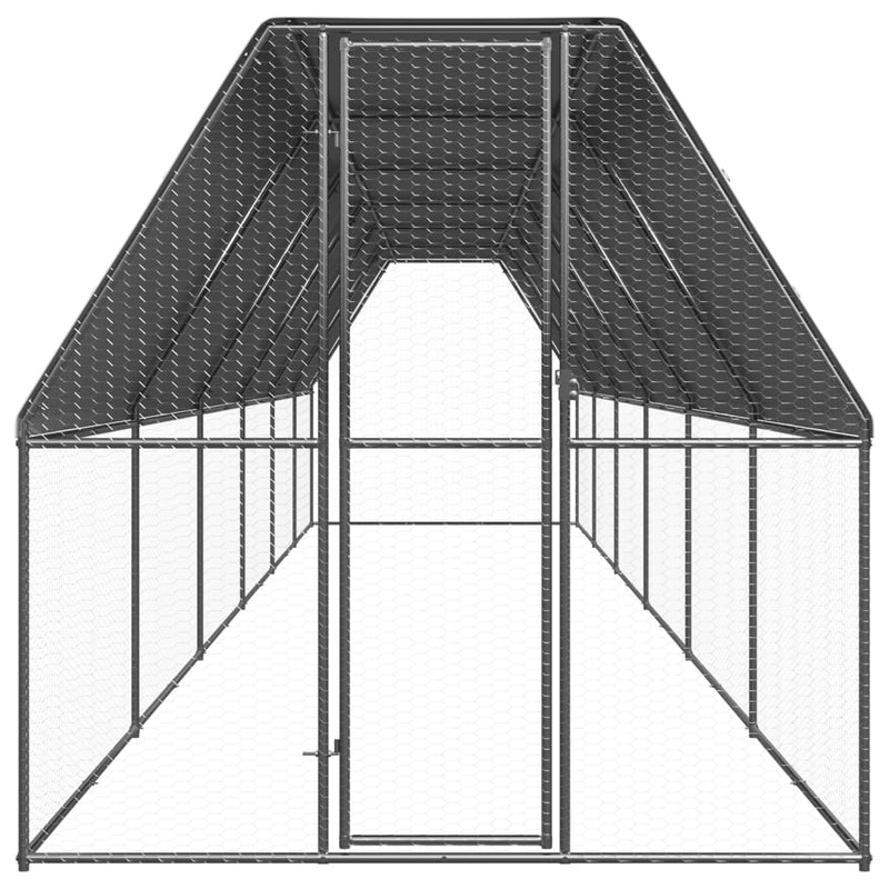 vidaXL Outdoor Chicken Cage 2x12x2 m Galvanised Steel