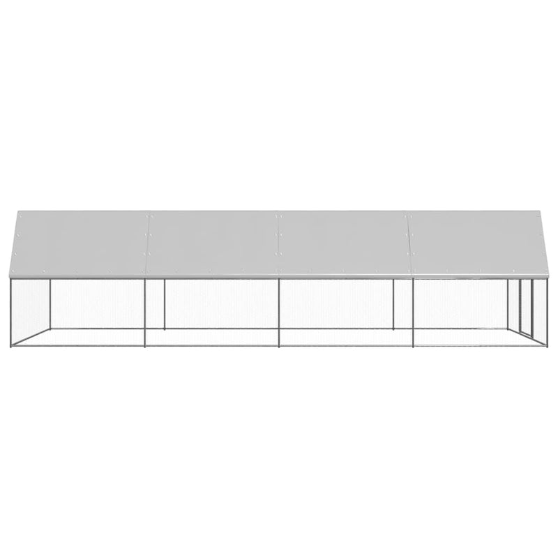 vidaXL Outdoor Chicken Cage 3x8x2 m Galvanised Steel