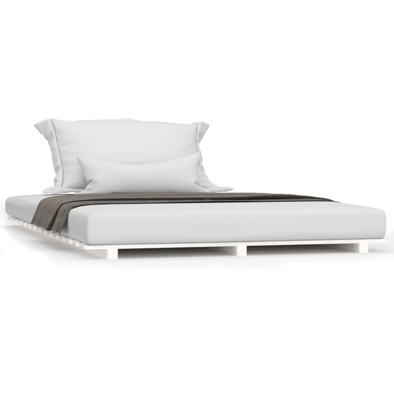 vidaXL Bed Frame without Mattress White 150x200 cm Solid Wood Pine