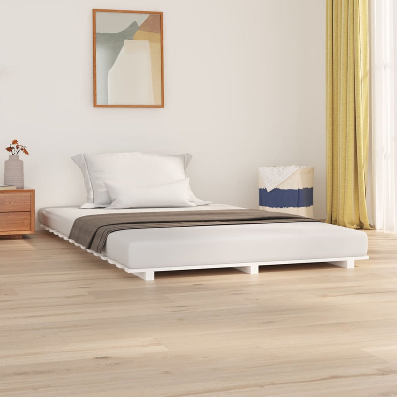 vidaXL Bed Frame without Mattress White 150x200 cm Solid Wood Pine