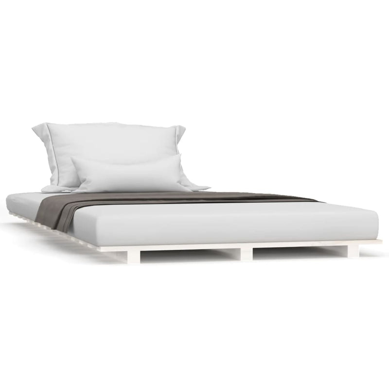 vidaXL Bed Frame without Mattress White 90x190 cm Solid Wood Pine