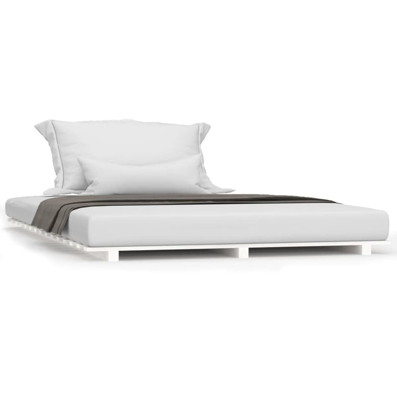 vidaXL Bed Frame without Mattress White 135x190 cm Solid Wood Pine