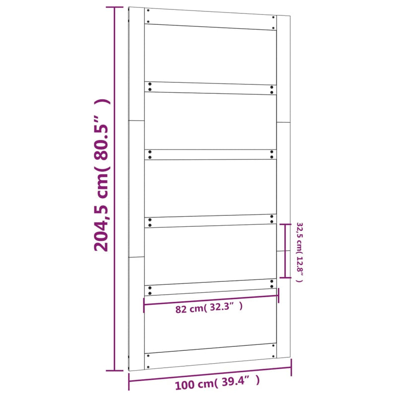 Barn Door 100x1.8x204.5 cm Solid Wood Pine