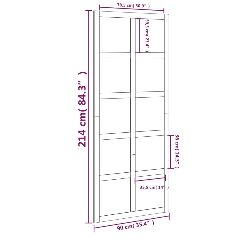 Barn Door 90x1.8x214 cm Solid Wood Pine