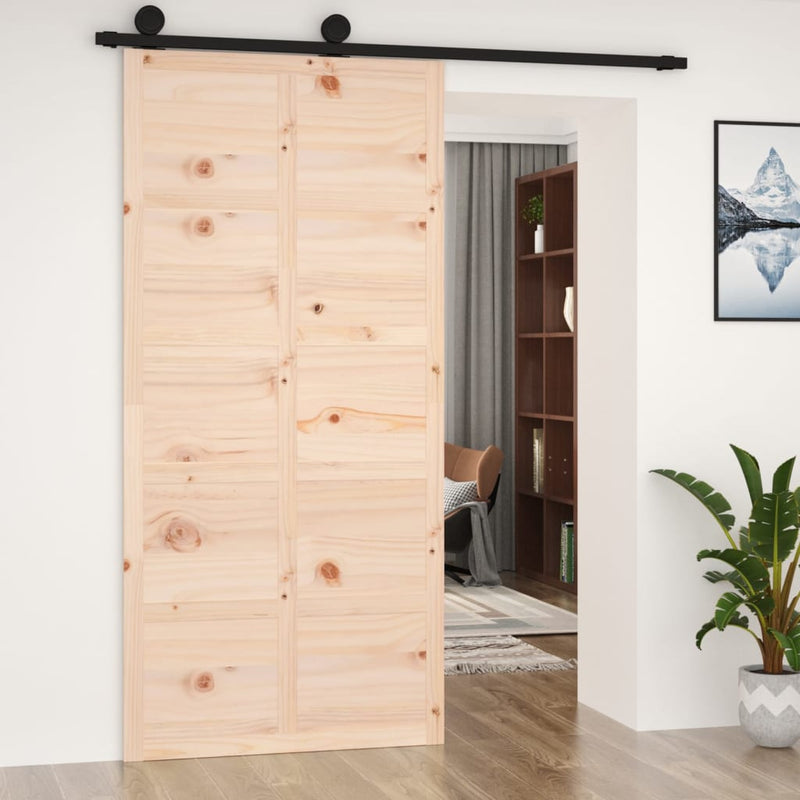 vidaXL Barn Door 100x1.8x214 cm Solid Wood Pine