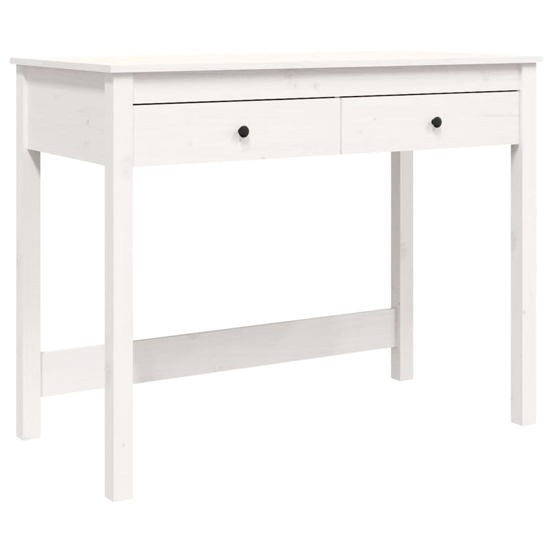 Desk with Drawers White 100x50x78 cm Solid Wood Pine