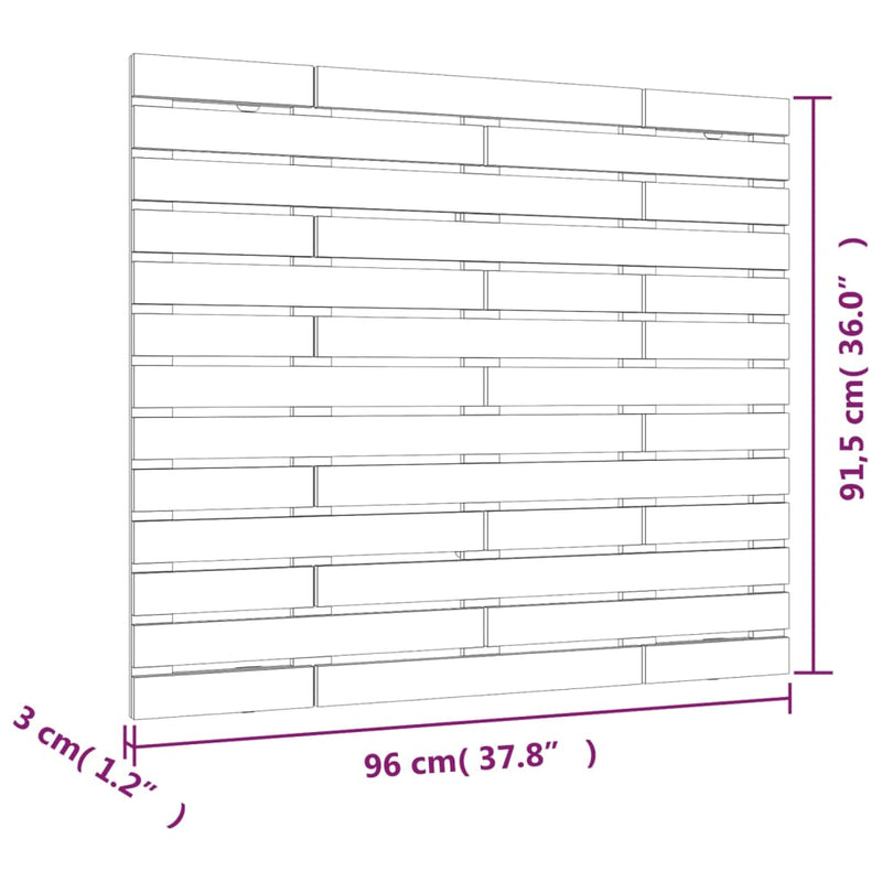vidaXL Wall Headboard White 96 cm Solid Wood Pine