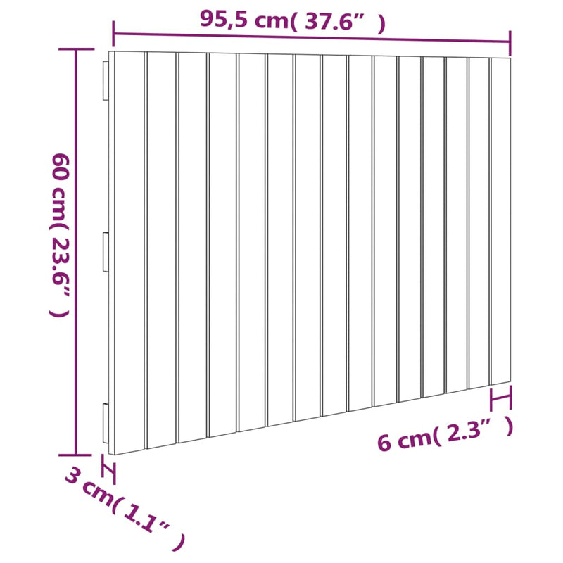 vidaXL Wall Headboard White 95.5 cm Solid Wood Pine