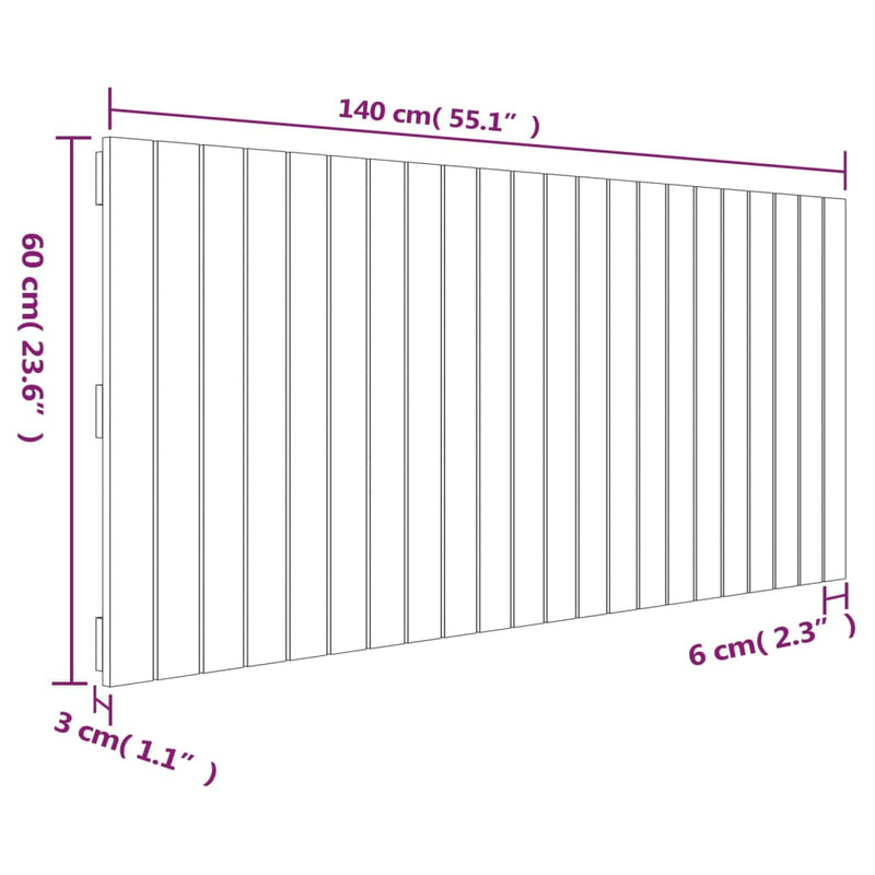vidaXL Wall Headboard 140 cm Solid Wood Pine
