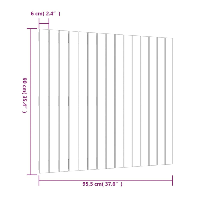 vidaXL Wall Headboard 95.5 cm Solid Wood Pine