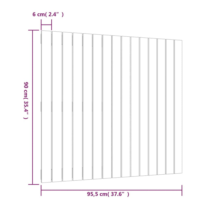 vidaXL Wall Headboard White 95.5 cm Solid Wood Pine