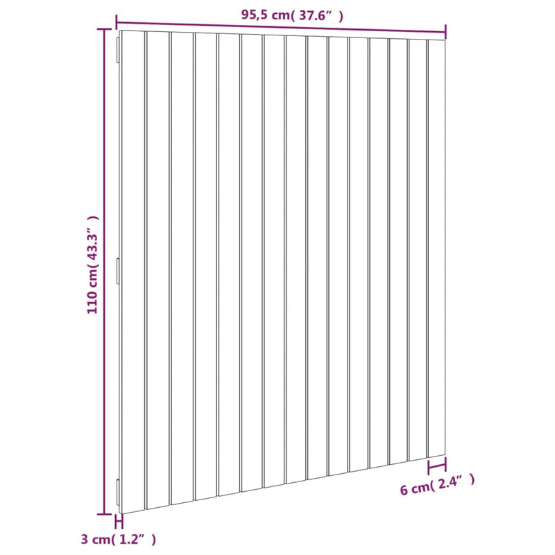 vidaXL Wall Headboard 95.5 cm Solid Wood Pine