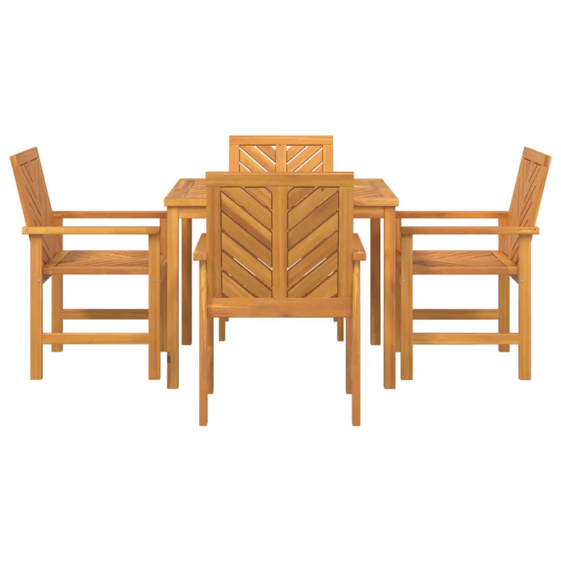 Garden Dining Set 5 pcs Brown Solid Acacia Wood