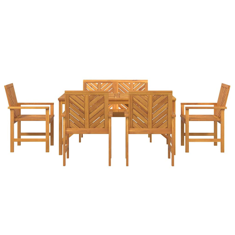 vidaXL Garden Dining Set 6 pcs Brown Solid Acacia Wood