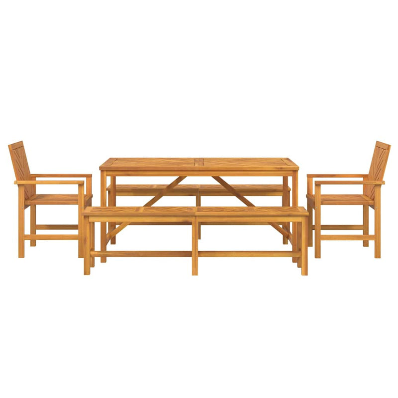 vidaXL Garden Dining Set 5 pcs Brown 150 x 90 x 74 cm