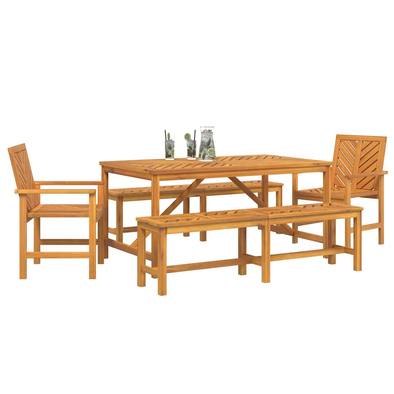 vidaXL Garden Dining Set 5 pcs Brown 150 x 90 x 74 cm