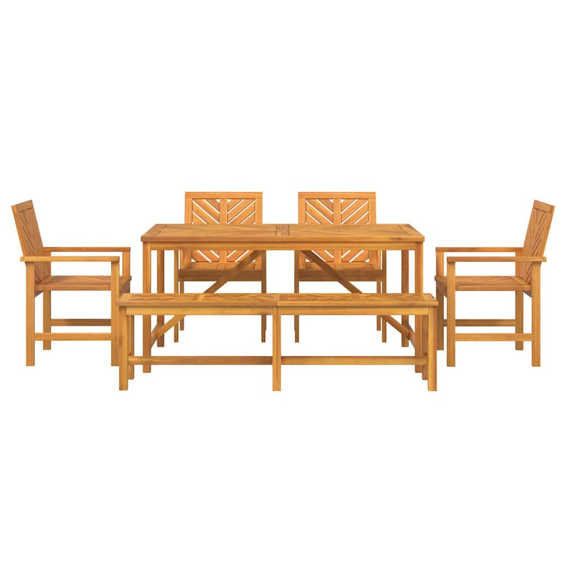 vidaXL Garden Dining Set 6 pcs Brown Solid Acacia Wood