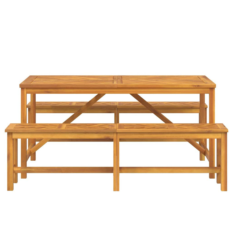 vidaXL Garden Dining Set 3 pcs Brown Solid Acacia Wood