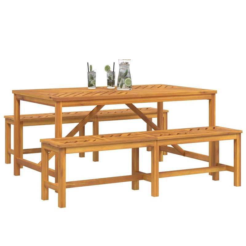 vidaXL Garden Dining Set 3 pcs Brown 150 x 90 x 74 cm