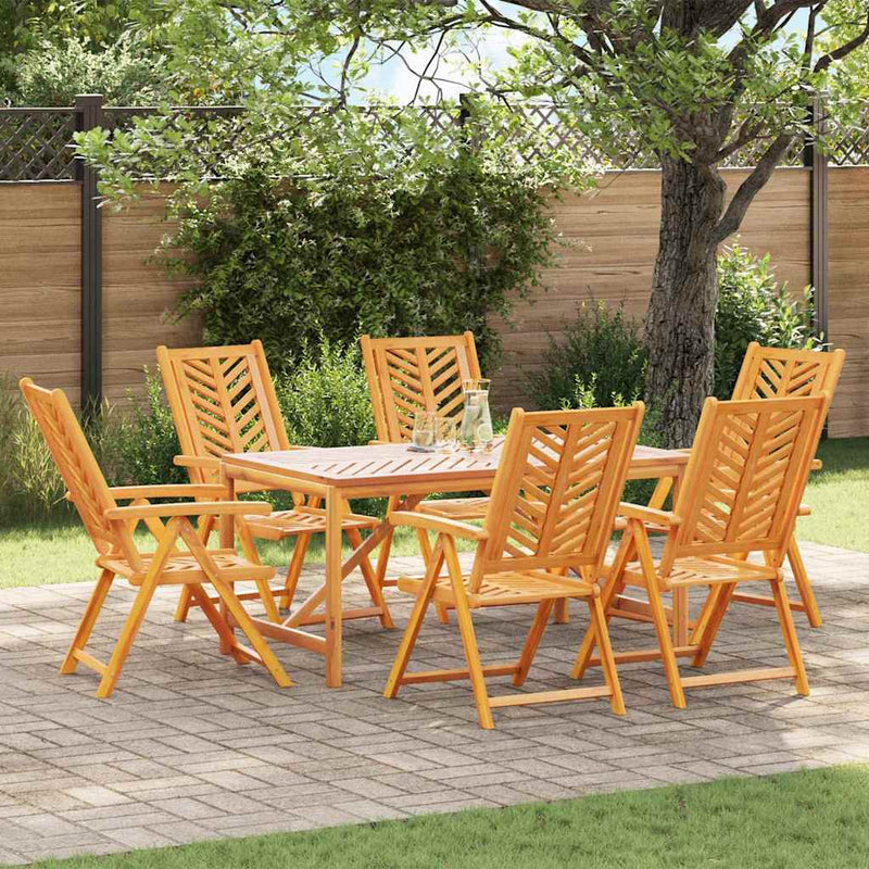 vidaXL Garden Dining Set 7 pcs Brown 150 x 90 x 74 cm