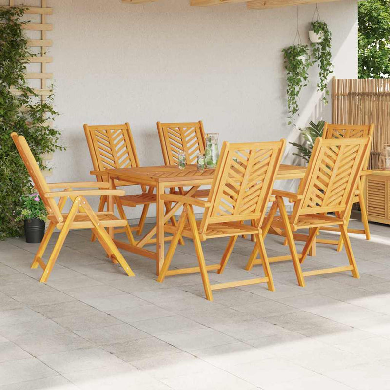 vidaXL Garden Dining Set 7 pcs Brown 150 x 90 x 74 cm