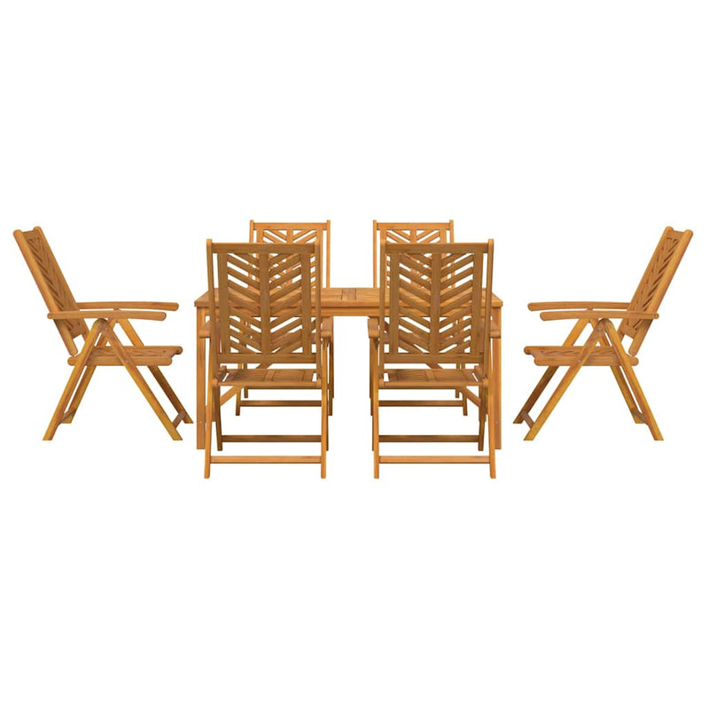 vidaXL Garden Dining Set 7 pcs Brown 150 x 90 x 74 cm