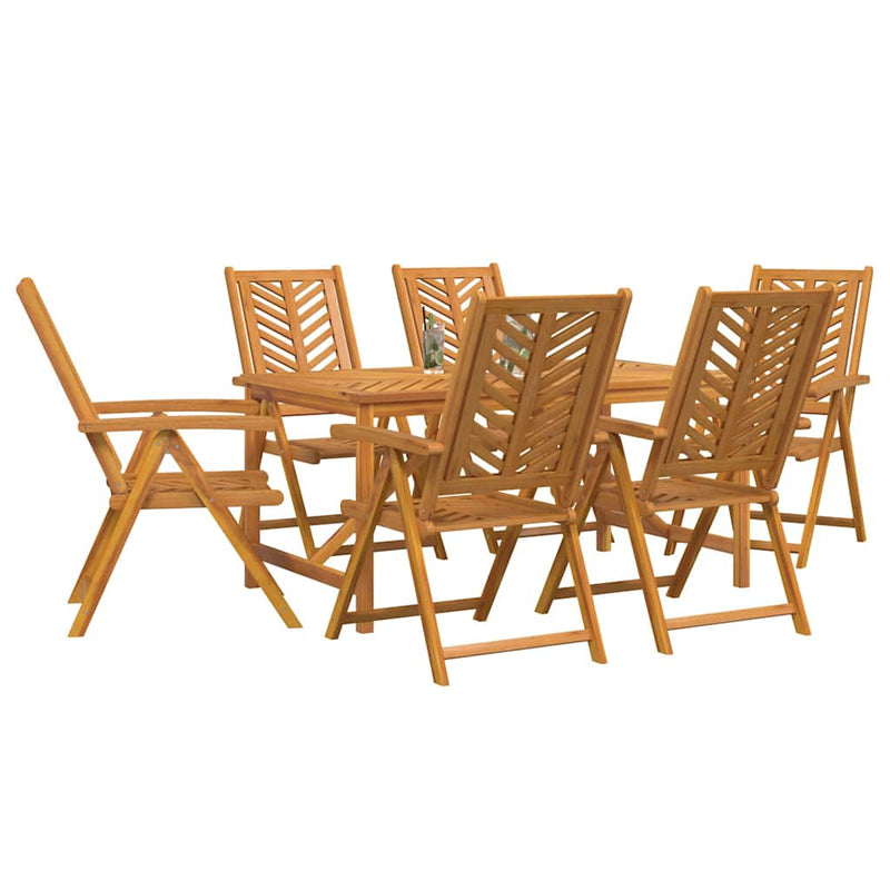 vidaXL Garden Dining Set 7 pcs Brown 150 x 90 x 74 cm