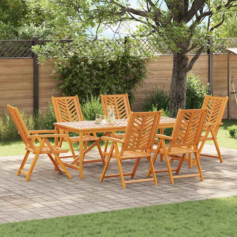 vidaXL Garden Dining Set 7 pcs Brown 200 x 90 x 74 cm