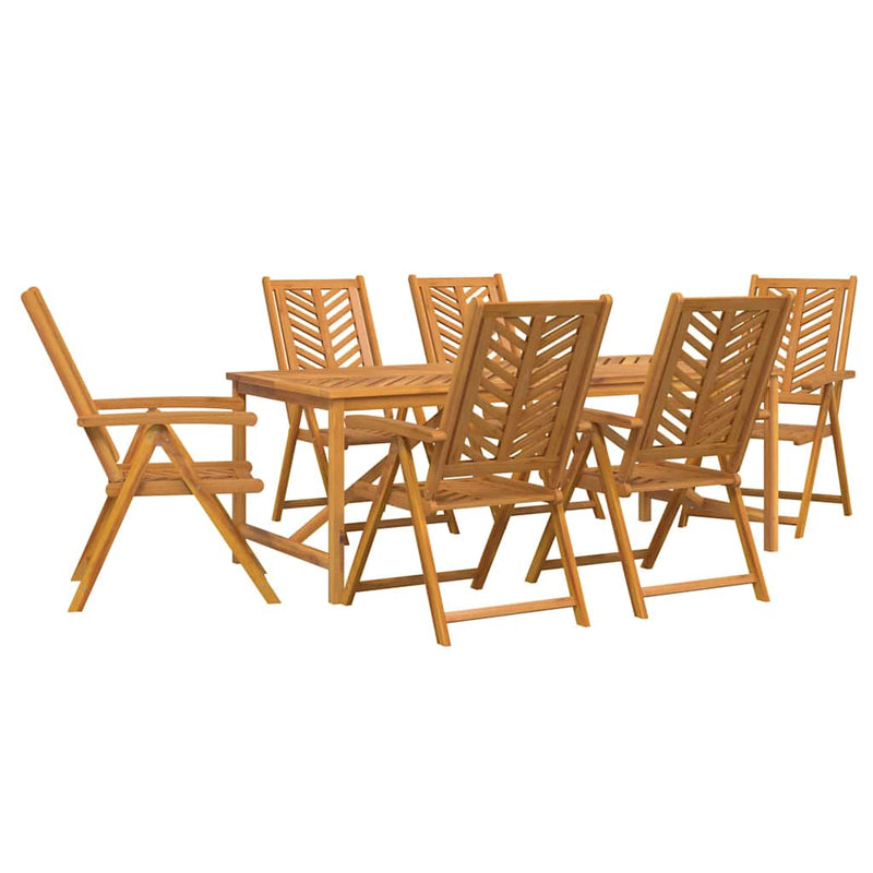 vidaXL Garden Dining Set 7 pcs Brown 200 x 90 x 74 cm
