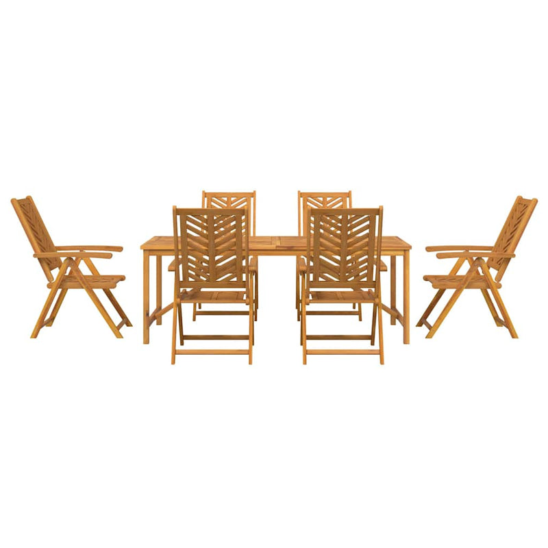 vidaXL Garden Dining Set 7 pcs Brown 200 x 90 x 74 cm