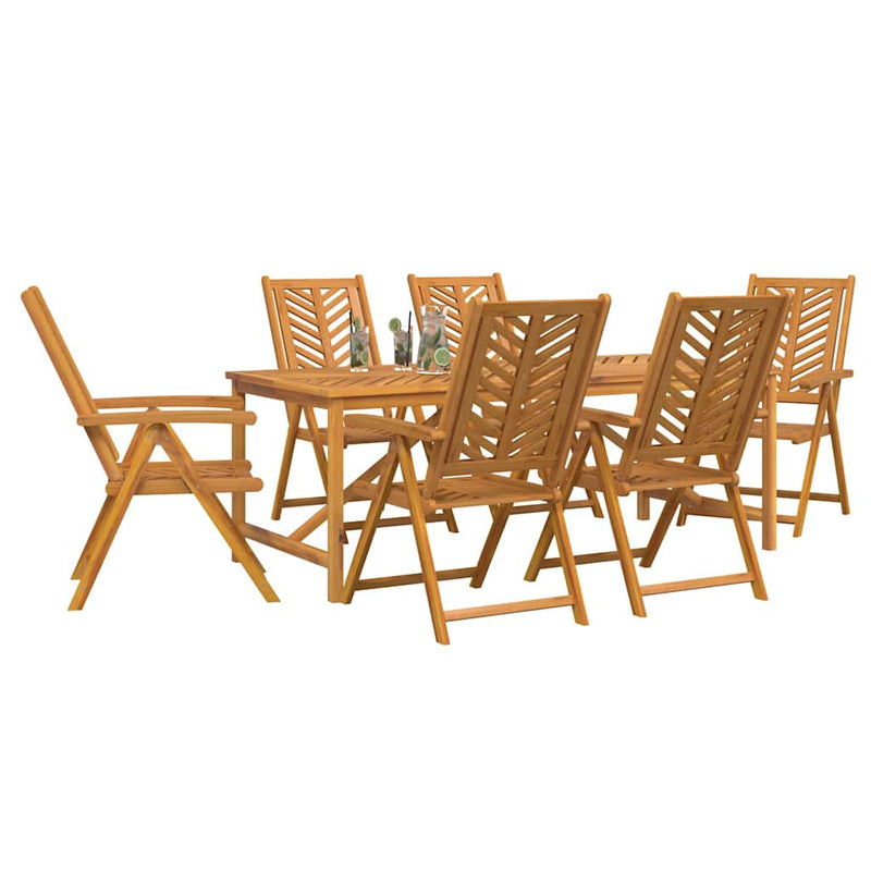 vidaXL Garden Dining Set 7 pcs Brown 200 x 90 x 74 cm