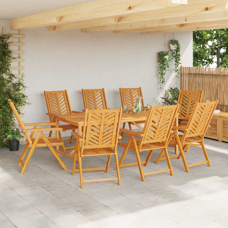 vidaXL Garden Dining Set 9 pcs Brown 200 x 90 x 74 cm