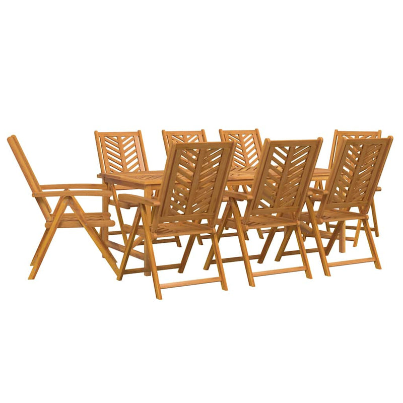 vidaXL Garden Dining Set 9 pcs Brown 200 x 90 x 74 cm