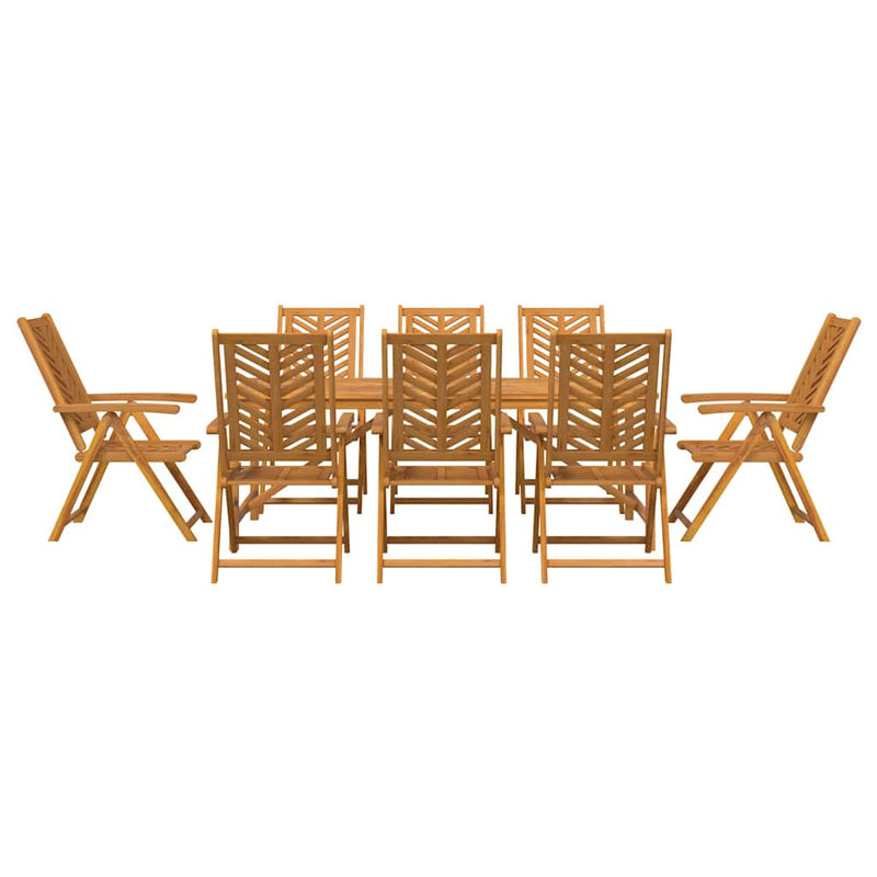vidaXL Garden Dining Set 9 pcs Brown 200 x 90 x 74 cm