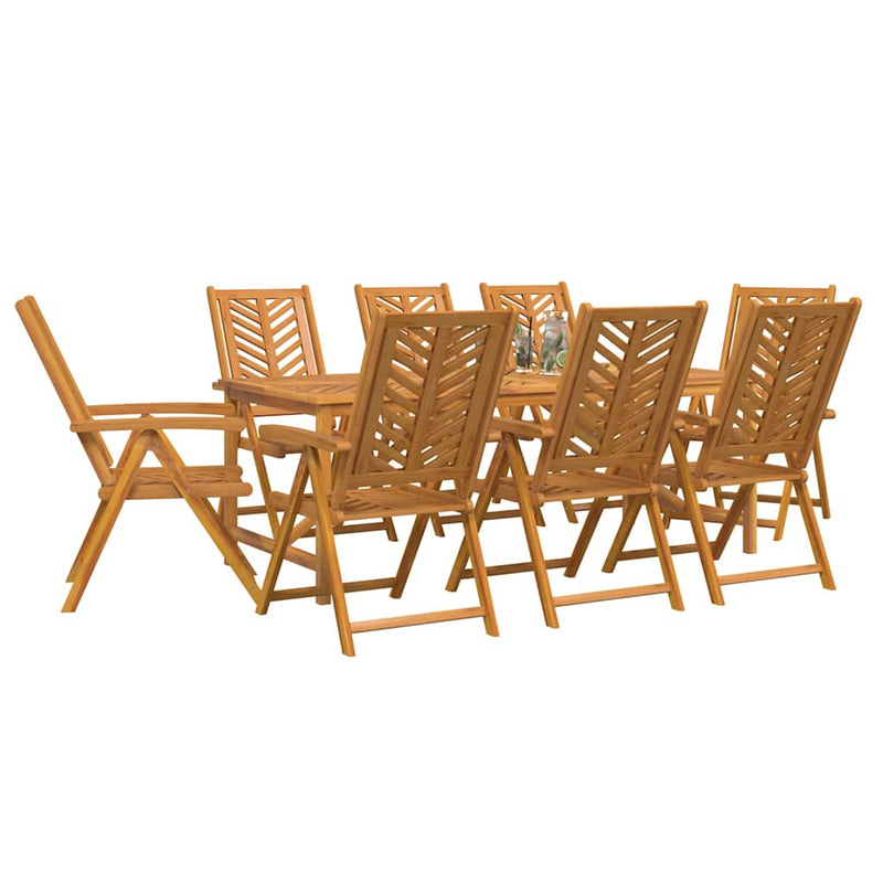 vidaXL Garden Dining Set 9 pcs Brown 200 x 90 x 74 cm