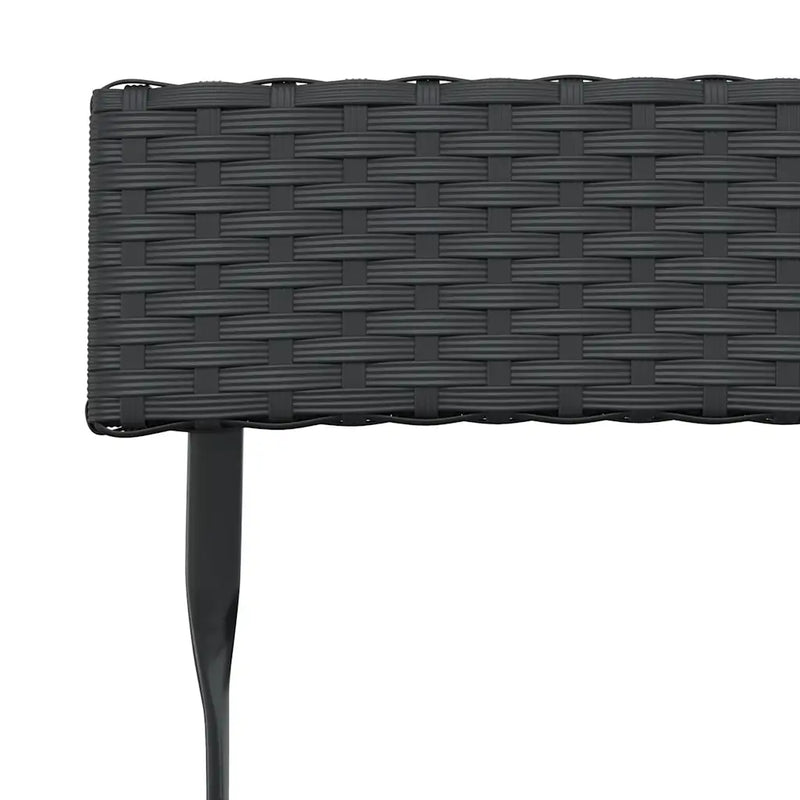 Folding Bistro Chairs 2 pcs Black Poly Rattan and Steel