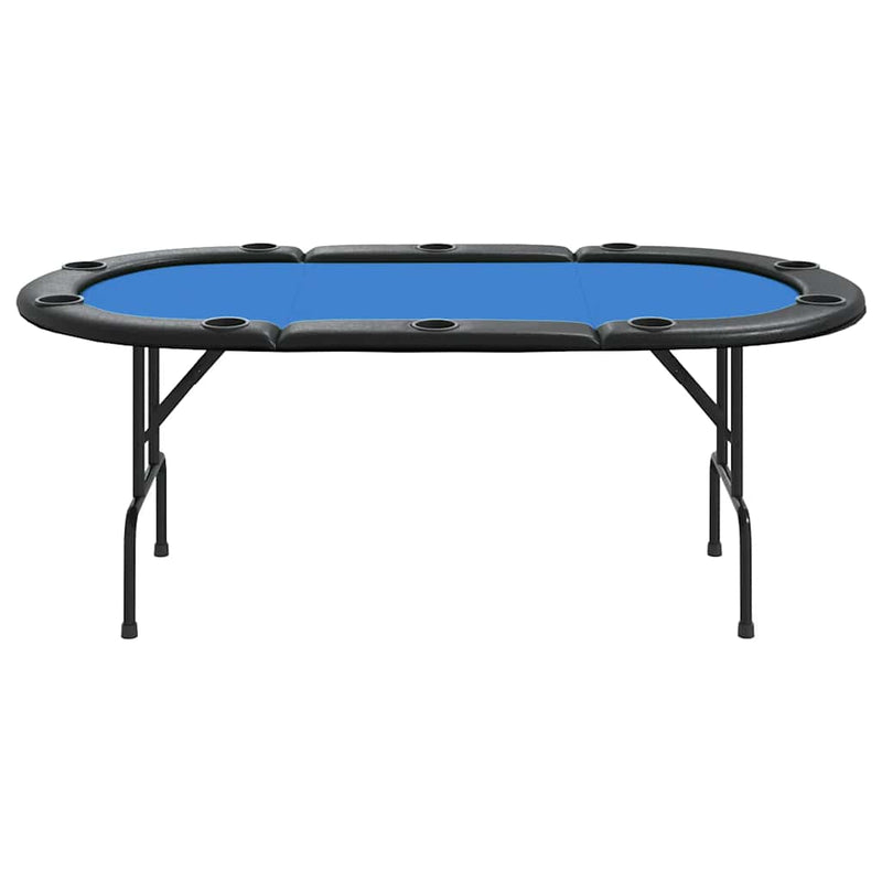 vidaXL 10-Player Folding Poker Table Blue 207x106x76 cm